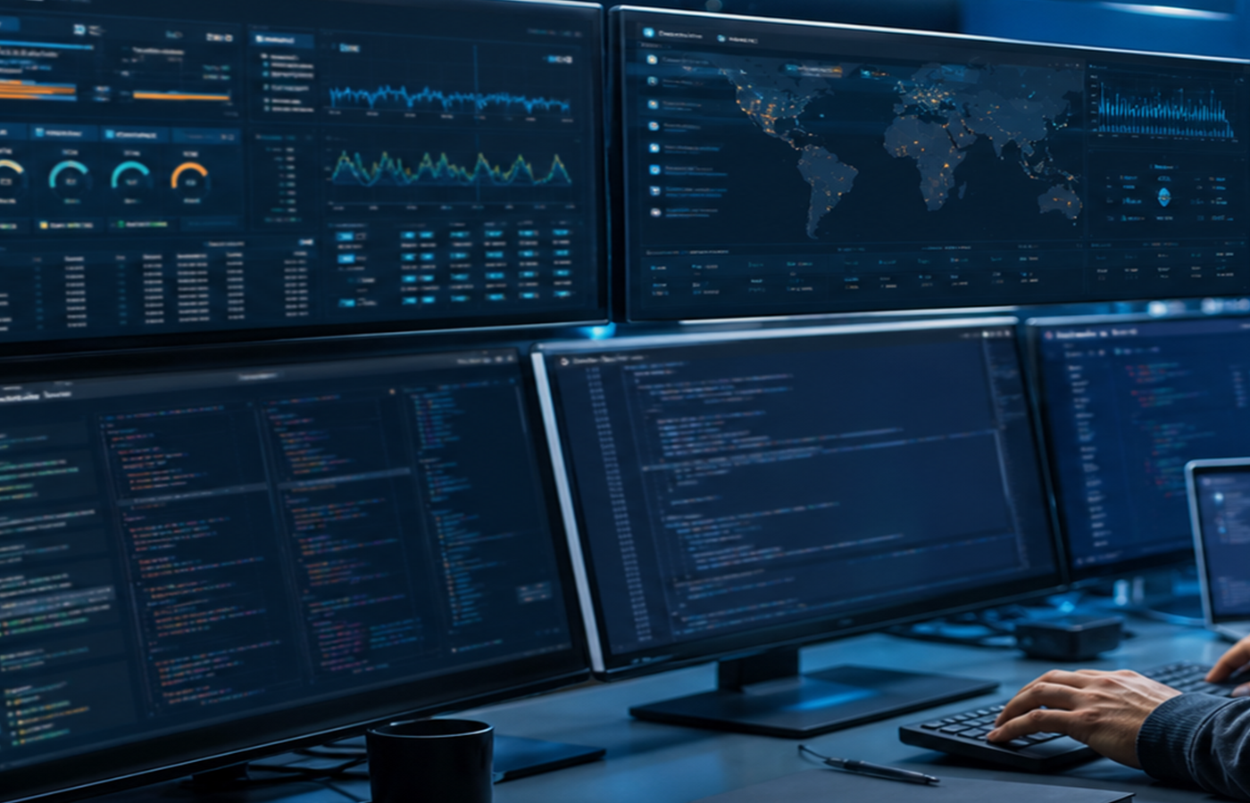 Profissional monitorando infraestrutura VPS