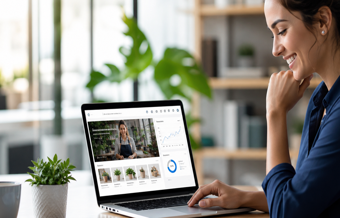Cliente feliz vendo seu site no ar