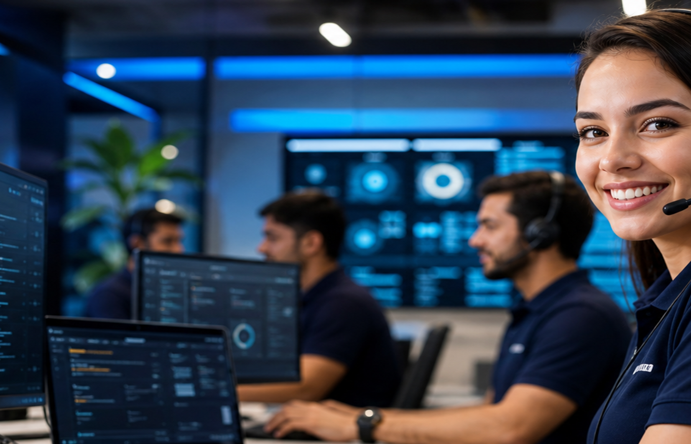 Equipe de suporte humano pronta para atender